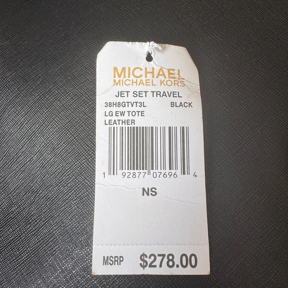 Michael Kors Jet set trade large leather  Black Tote with Gold Details - Picture 2 of 13